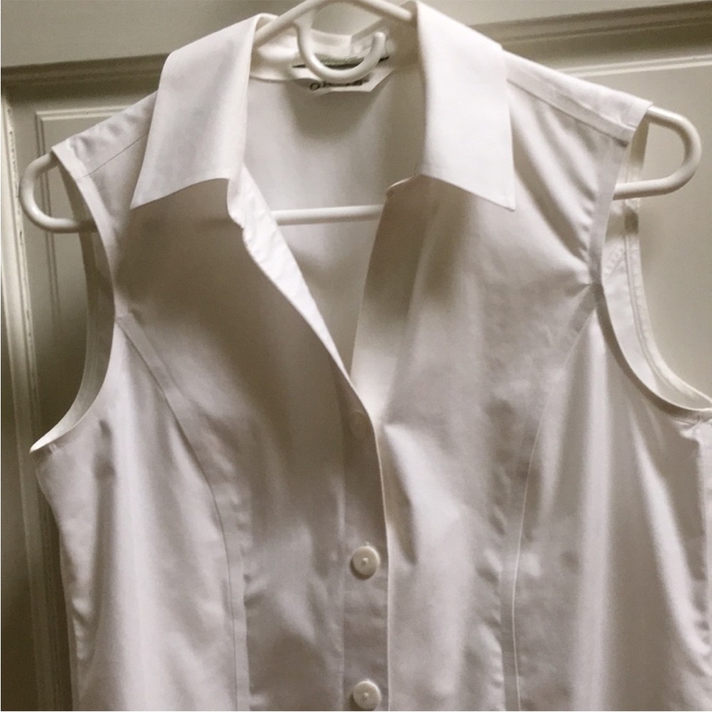 Orvis White Wrinkle Free 100%Cotton Sleeveless Top - Picture 7 of 7